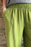 Basso Shirring Wide Leg Pant Verde